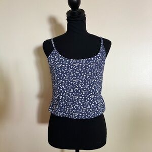 Old Navy Floral Blue Cami w/Built in sports bra